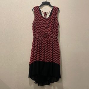 Enfocus Women’s Dress Size 14W Chevron Print Dress in Pink and Black